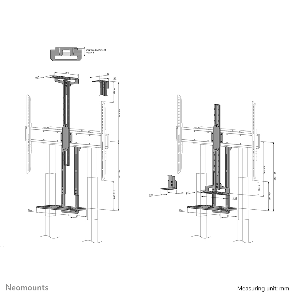 Neomounts AV1-875BL Videobar und Multimedia-Kit - universal